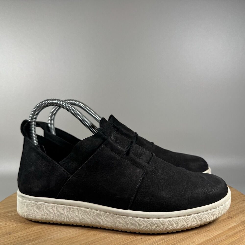 Eileen Fisher Womens Kipling Sneakers Shoes Black Tumbled Leather Lace Up Sz 6